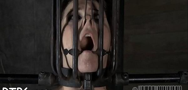  Gagged beauty&039;s bawdy cleft is being screwed viciously by hard rod